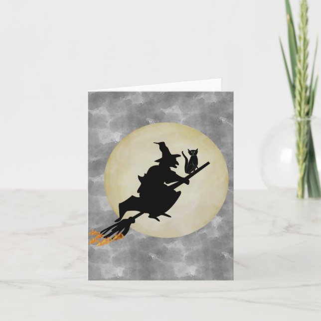 Witch and Cat Card (Front)