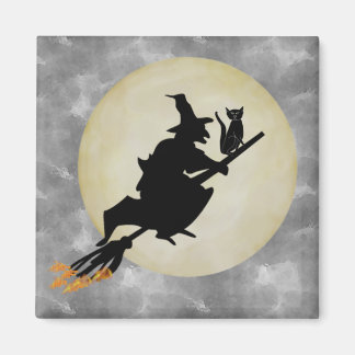 Witch and Cat Magnet