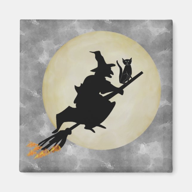 Witch and Cat Magnet (Front)