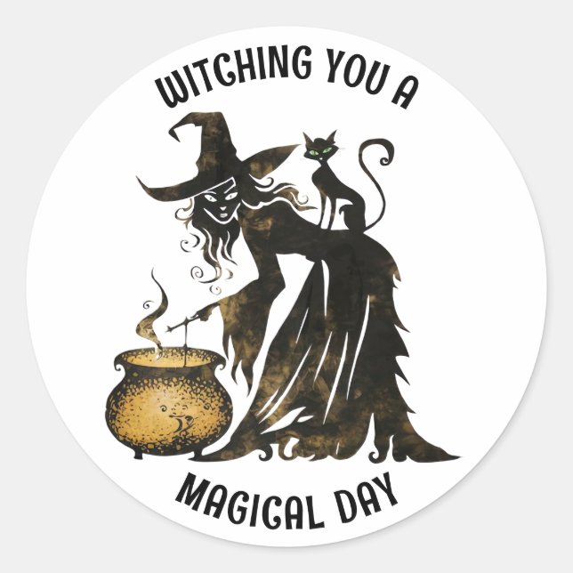Witch and Cat Sticker Set (Front)