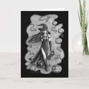 Witch and Doll Halloween Card