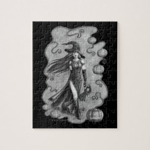Witch and Doll Halloween Jigsaw Puzzle