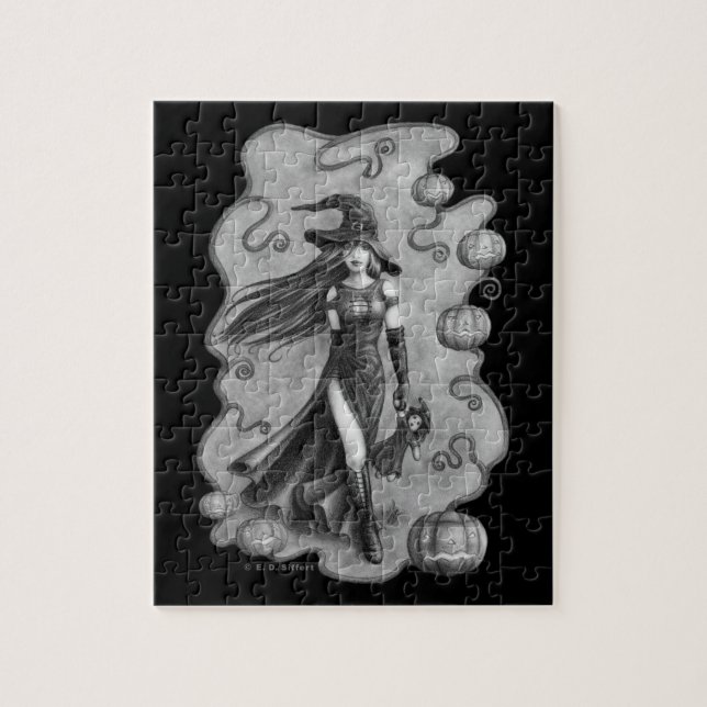 Witch and Doll Halloween Jigsaw Puzzle (Vertical)