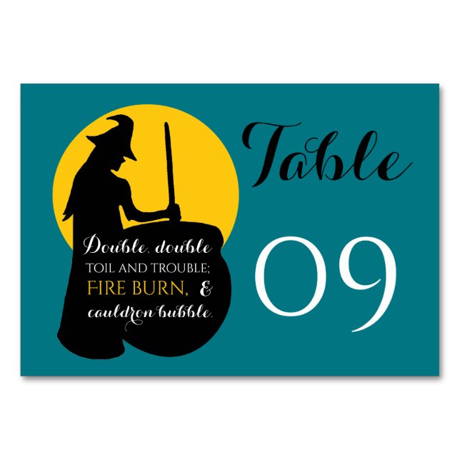Witch and Moon Magic Spell Table Number (Front)