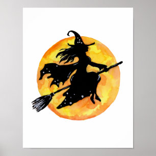 Witch and Moon Poster