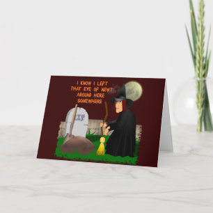 Witch and Newt Halloween Greeting Card