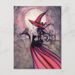 Witch and Owl Postcard