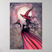 Witch and Owl Poster Print
