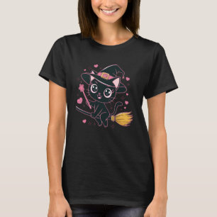 Witch and Please I'm Her Human Funny Cat Mum Hallo T-Shirt
