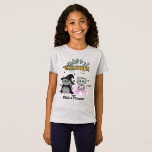 Witch and Princess Happy Halloween Graphic T-Shirt