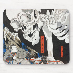 Witch and the Skeleton Spectre, Utagawa Kuniyoshi Mouse Mat