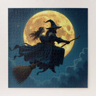 Witch and Warlock Personalized Halloween Jigsaw Puzzle