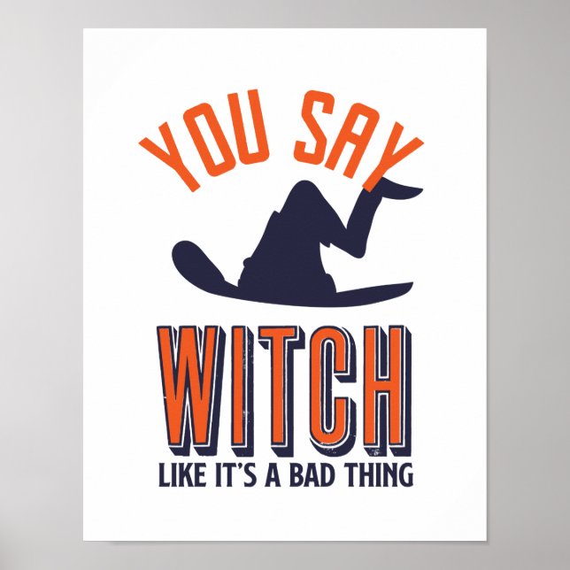 Witch and Witchcraft Puns Funny Halloween Poster (Front)