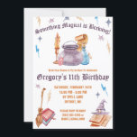 Witch and Wizard, Magical Brewing Birthday Party Invitation<br><div class="desc">Something magical is brewing!  Please join us for a birthday party!</div>