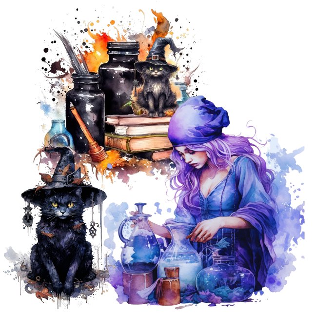 Witch Apothecary Poster (Alchemy of Knowledge, Artistry of Spells: Witch Lab Awaits Your Discovery.)