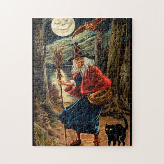 Witch at Halloween Night Jigsaw Puzzle (Vertical)