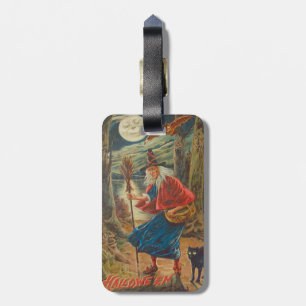 Witch Bat Moon Black Cat Luggage Tag