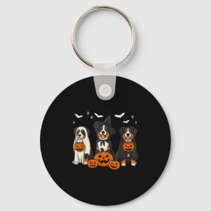 Witch Bernese Mountain Halloween Berner Ghost Dog Key Ring