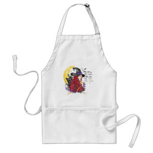 Witch, Black Cat and Crescent Moon Standard Apron