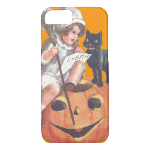 Witch Black Cat Jack O Lantern Pumpkin iPhone 8/7 Case