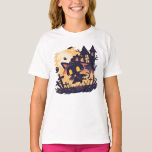 Witch Black Cat on Halloween Night T-Shirt