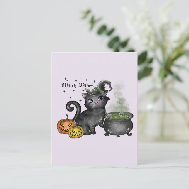 Witch Black Cat | Witch Postcard (Standing Front)