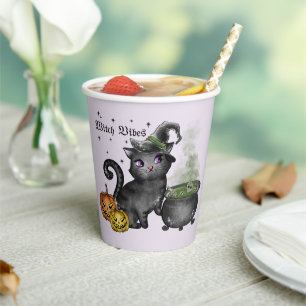 Witch Black Cat   Witch Vibes Paper Cups