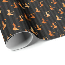 Witch Black Stripes Copper Halloween Pattern