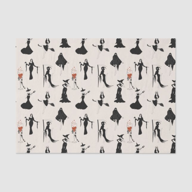 Witch Bloody Cocktail Hart Skeleton Hand Halloween Tissue Paper (Front)