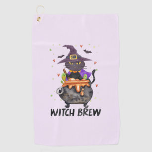 Witch Brew - Cat Wearing Witch Golf Towel