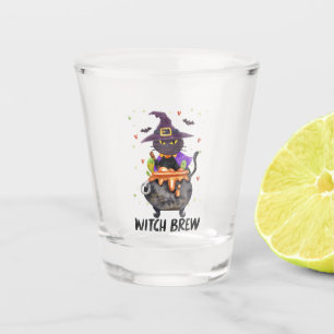 Witch Brew - Cat Wearing Witch Shot Glass