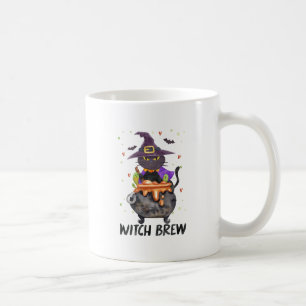 Witch Brew – Halloween Witch Cat in a Cauldron Coffee Mug