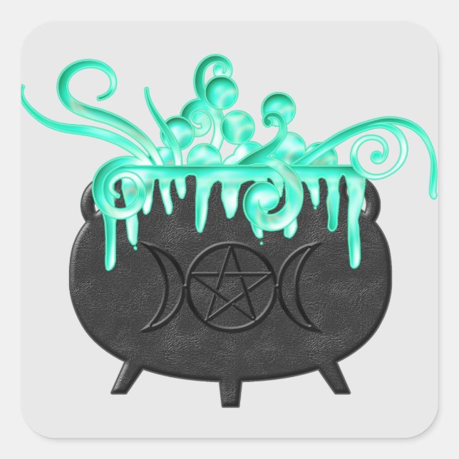 Witch Brew Pagan Magick Potion Cauldron Stickers (Front)