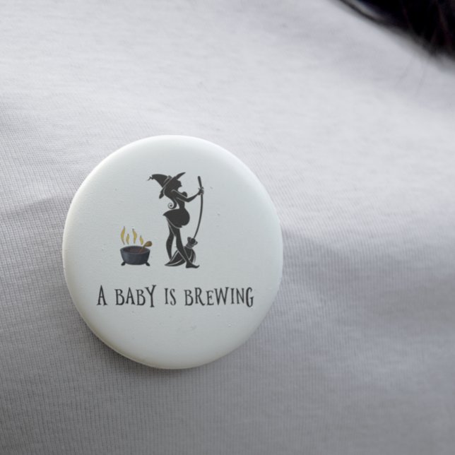 Witch Brewing Pregnant Maternity Baby Shower 6 Cm Round Badge (Creator Uploaded)