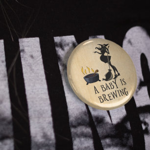 Witch Brewing Pregnant Maternity Baby Shower Butto 6 Cm Round Badge