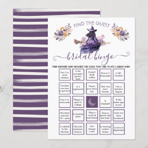 Witch Bridal Shower Find the Guest BINGO Invitation
