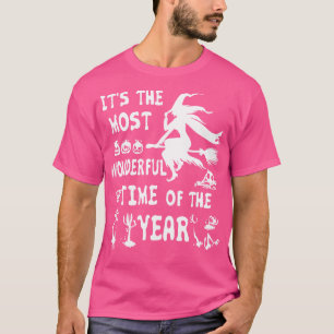 Witch Broom Halloween Its The Most Wonderful Time  T-Shirt