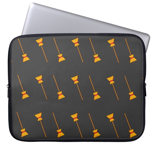 Witch Broom Laptop Sleeve (Front)