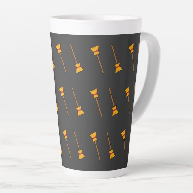 Witch Broom Latte Mug (Right Angle)