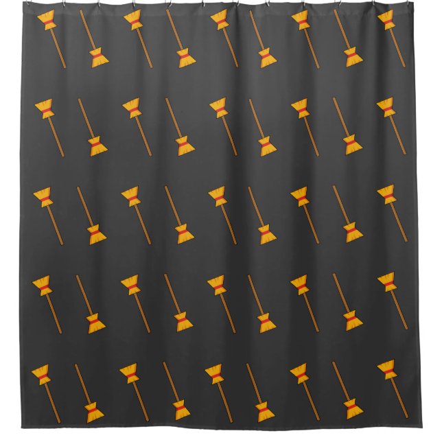 Witch Broom Shower Curtain (Front)