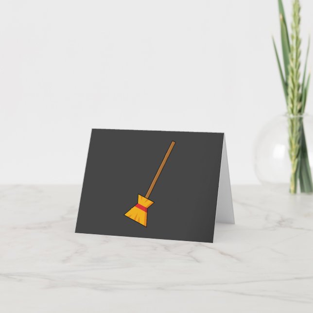 Witch Broom Thank You Card (Front)