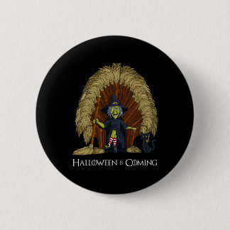 Witch Brooms Throne Fun Halloween Girls Kids 6 Cm Round Badge