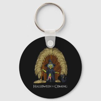 Witch Brooms Throne Fun Halloween Girls Kids Key Ring