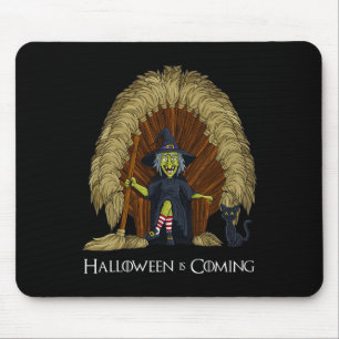 Witch Brooms Throne Fun Halloween Girls Kids  Mouse Mat