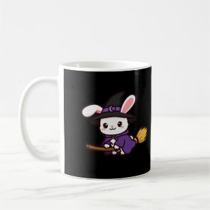 Witch Bunny Broomstick Halloween Coffee Mug