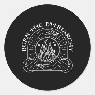 Witch Burn The Patriarchy Halloween Women's Rights Classic Round Sticker