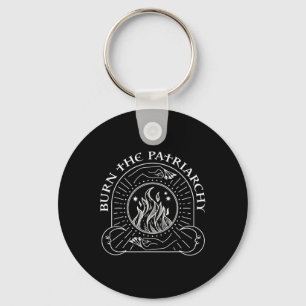 Witch Burn The Patriarchy Halloween Women's Rights Key Ring