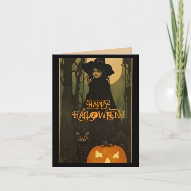 WITCH BUT ANGEL HALLOWEEN CARD (Front)