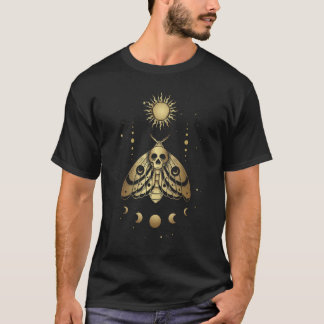 Witch Butterfly Death Moth Goth Moth Sun And Moon  T-Shirt