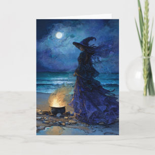 Witch by the Moonlit Sea Card